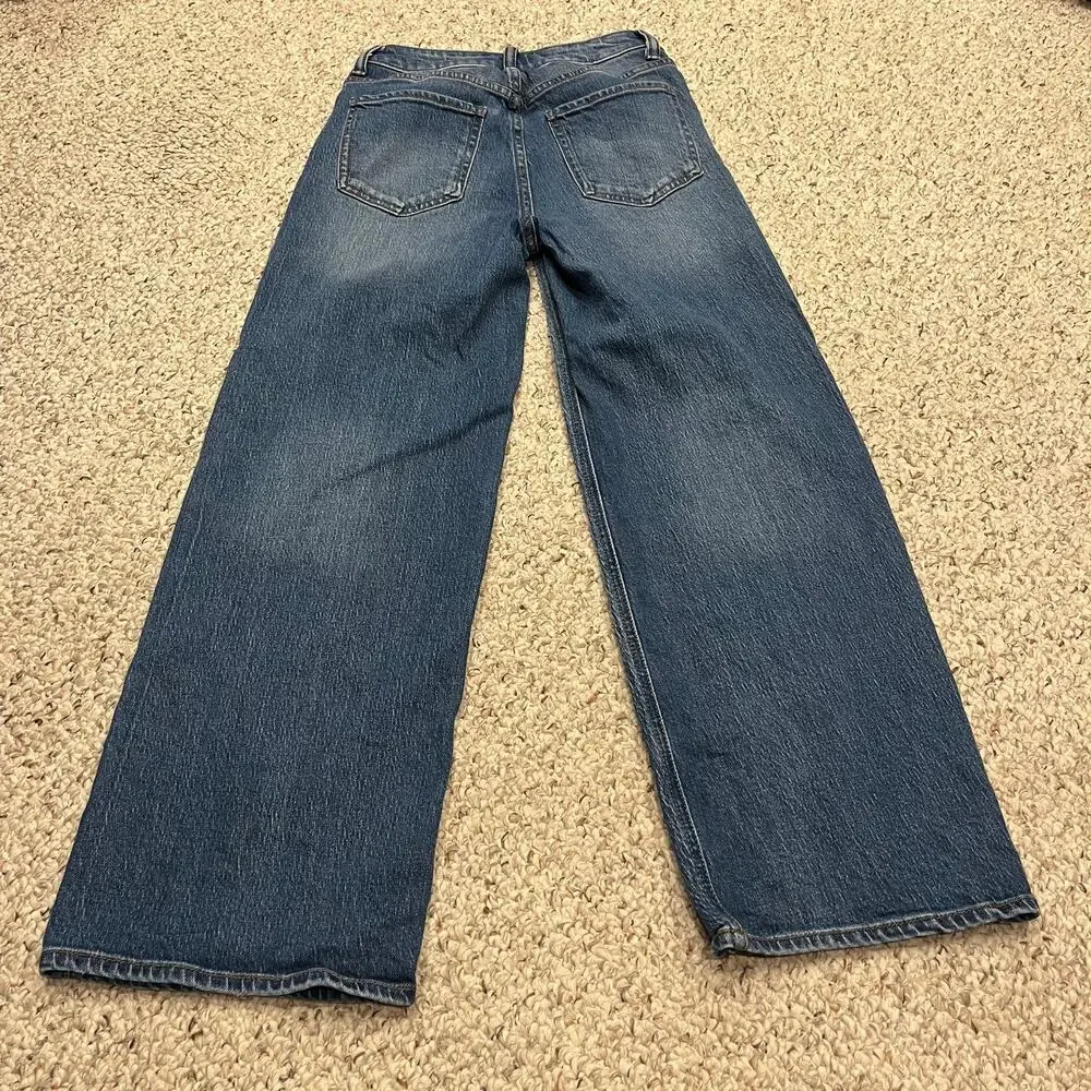 Quince Bella Stretch Wide Leg Jeans Sz 26 Casual Organic Cotton Normcore